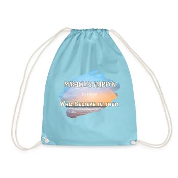 Miracles Happen - Drawstring Bag - aqua - Front