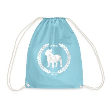 French Bulldog Army Silver - Drawstring Bag - aqua - Front