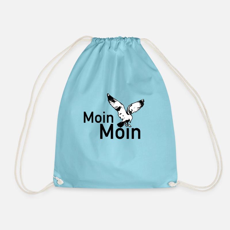 Seagull "Moin moin" - Drawstring Bag - aqua