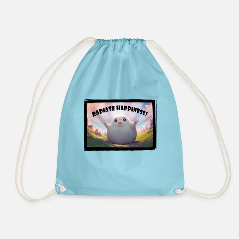 Radiate Happiness - Drawstring Bag - aqua