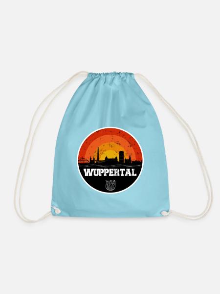 Wuppertal Skyline mit Wappen - Turnbeutel - Aqua