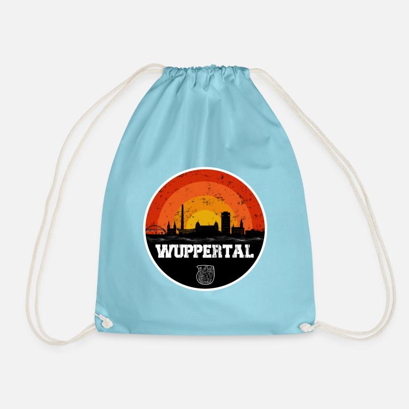 Wuppertal Skyline mit Wappen - Turnbeutel - Aqua