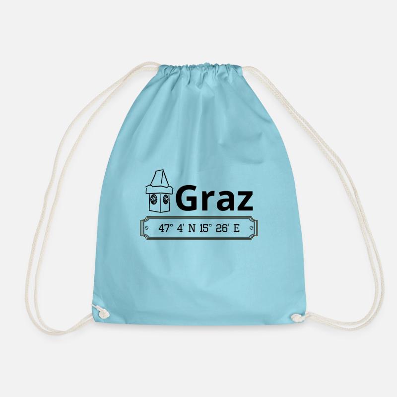 Coordinates Graz: Souvenir Geocaching - Drawstring Bag - aqua