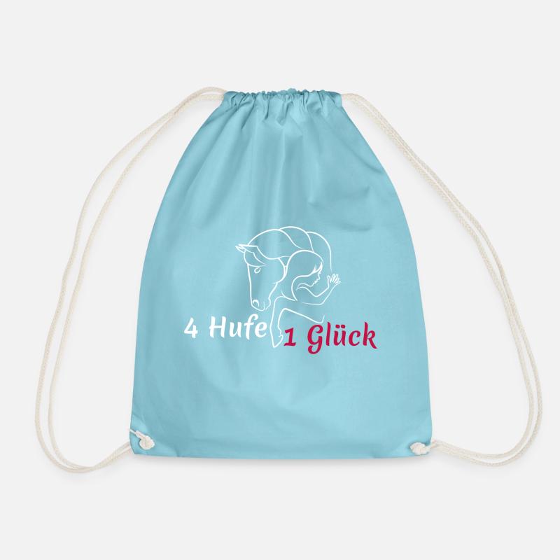 4 Hufe - 1 Glück - Turnbeutel - Aqua