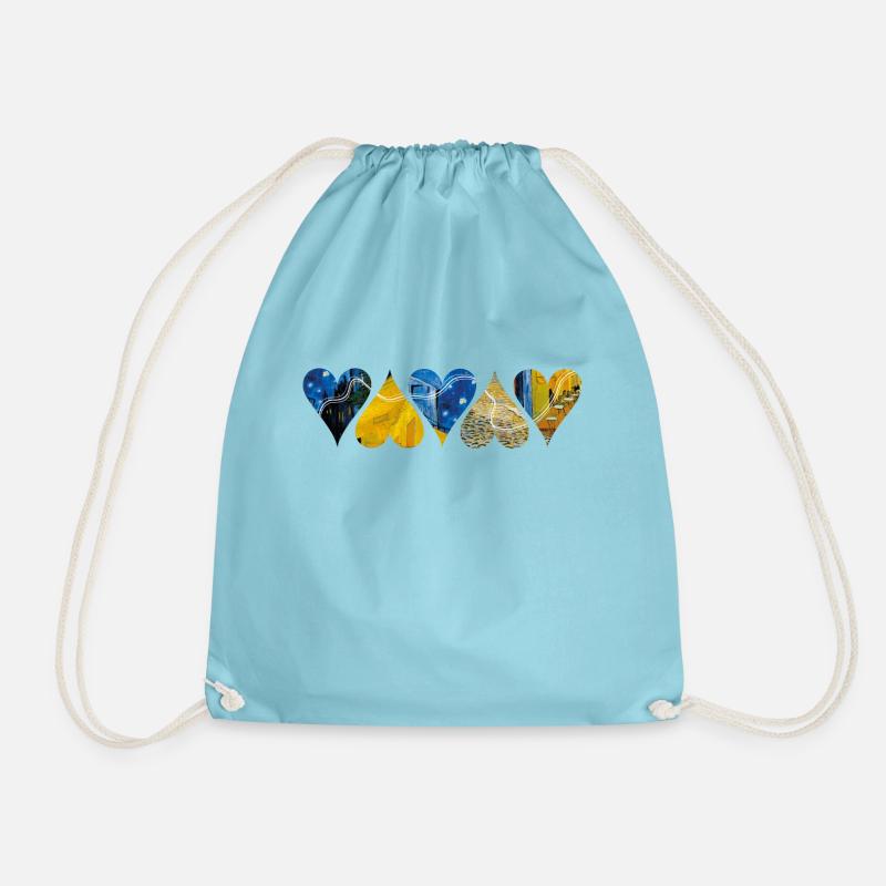 heart - Drawstring Bag - aqua