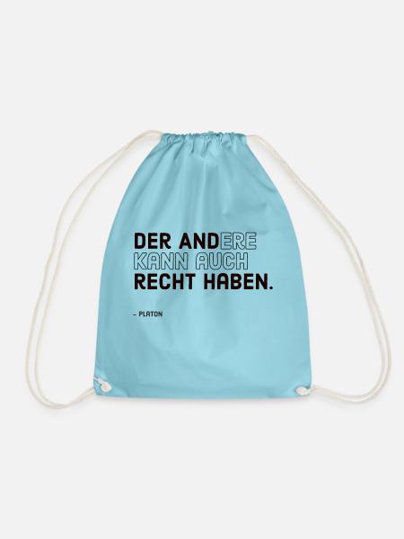 Der andere kann auch recht haben - Zitat Platon - Turnbeutel - Aqua