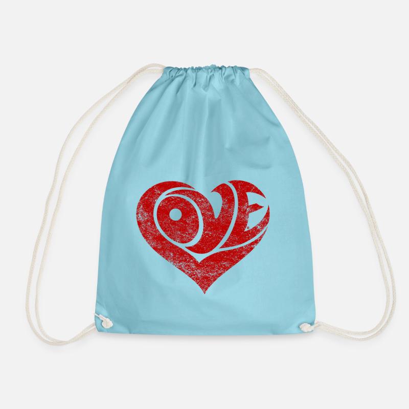 Love - Drawstring Bag - aqua