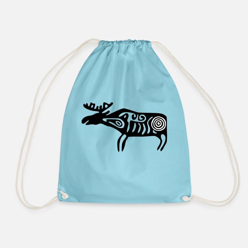 Elk Sámi seeds - Drawstring Bag - aqua