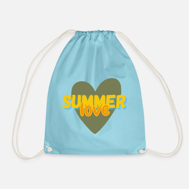 SUMMER LOVE - Drawstring Bag - aqua
