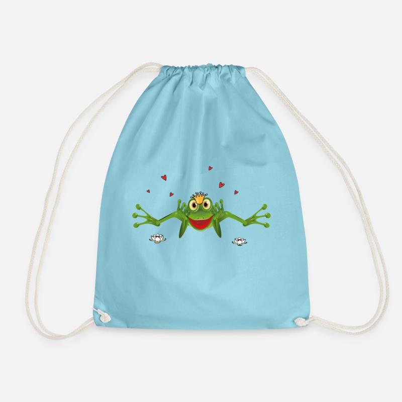 Frosch mit Krone - Turnbeutel - Aqua