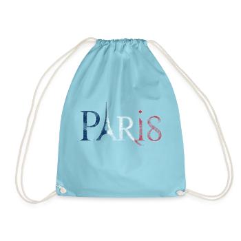 Paris lettering Vintage used look - Drawstring Bag - aqua - Front