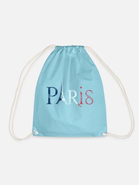 Paris lettering Vintage used look - Drawstring Bag - aqua
