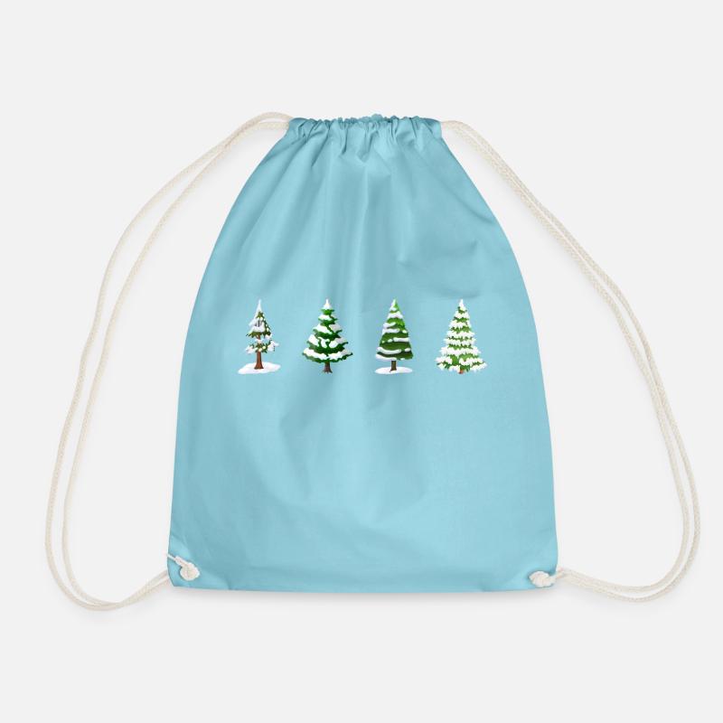Verschneiter Weihnachtsbaum - Turnbeutel - Aqua