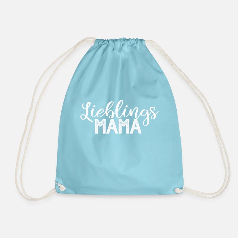 favorite Mom - Drawstring Bag - aqua