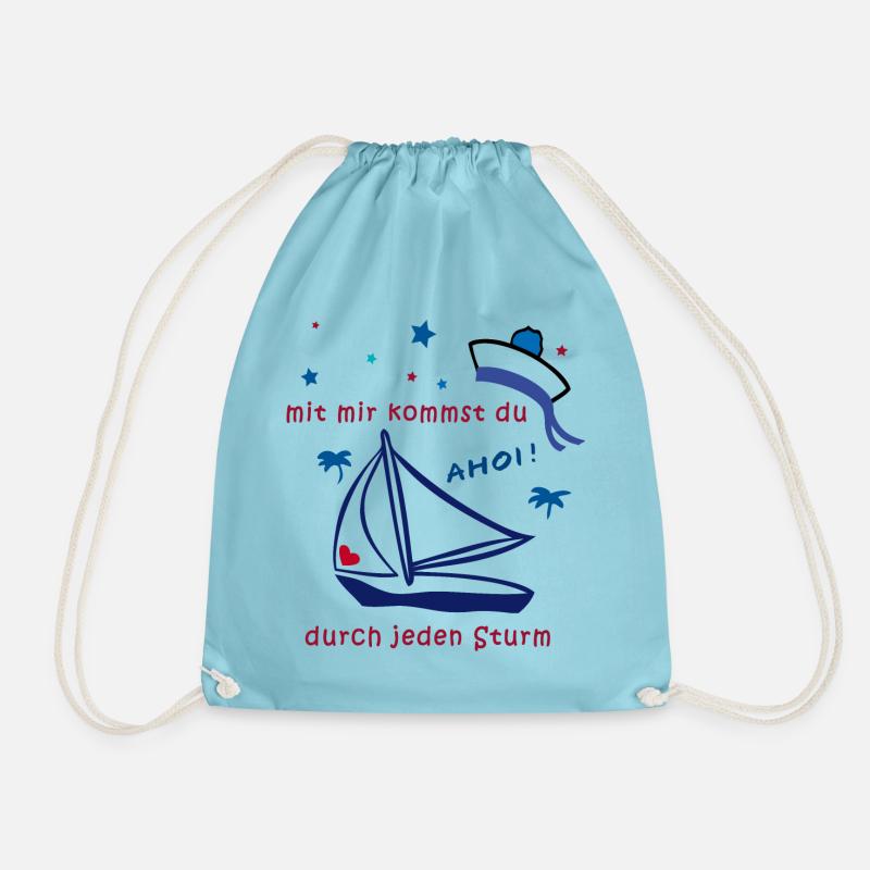 Segelboot, segeln, Ahoi - Turnbeutel - Aqua