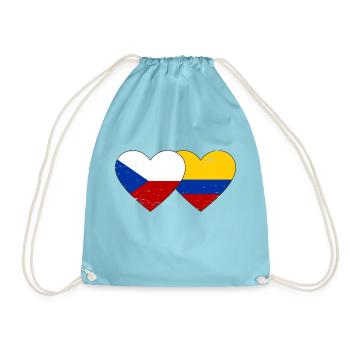 République tchèque Colombie drapeau coeur utilisé - Sac de sport léger - aqua - Devant