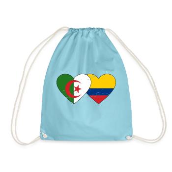 Algérie Colombie Drapeau Coeur Utilisé - Sac de sport léger - aqua - Devant