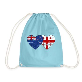 Nouvelle-Zélande Géorgie drapeau coeur utilisé - Sac de sport léger - aqua - Devant