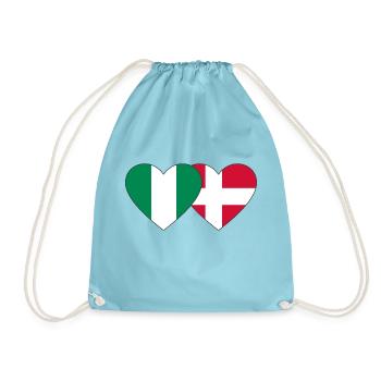Nigeria Danemark Drapeau Coeur - Sac de sport léger - aqua - Devant