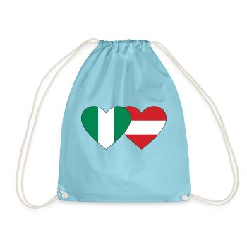 Nigeria Autriche Drapeau Coeur - Sac de sport léger - aqua - Devant