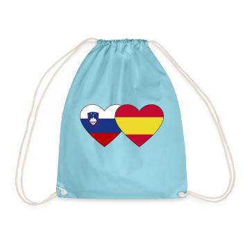 Slovénie Espagne Drapeau Coeur - Sac de sport léger - aqua - Devant