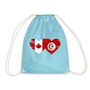 Drapeau du Canada Tunisie coeur utilisé - Sac de sport léger - aqua - Devant