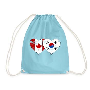 Canada Corée du Sud Drapeau Coeur Utilisé - Sac de sport léger - aqua - Devant
