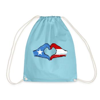 Somalie Autriche Drapeau Mains Coeur Forme Utilisé - Sac de sport léger - aqua - Devant