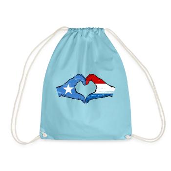 Somalie Hollande drapeau mains forme de coeur utilisé - Sac de sport léger - aqua - Devant
