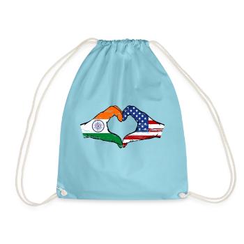 Inde USA Drapeau Mains Coeur Forme Utilisé - Sac de sport léger - aqua - Devant