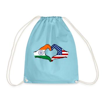 Inde États-Unis drapeau mains forme coeur - Sac de sport léger - aqua - Devant