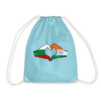 Bulgarie Inde Drapeau Mains Coeur Forme Utilisé - Sac de sport léger - aqua - Devant