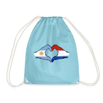 Argentine Hollande Drapeau Mains Coeur Forme Utilisé - Sac de sport léger - aqua - Devant