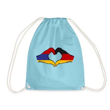 Arménie Allemagne Drapeau Mains Coeur Forme - Sac de sport léger - aqua - Devant