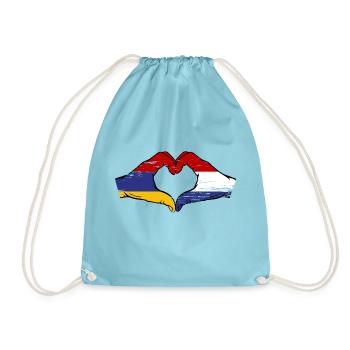 Arménie Hollande Drapeau Mains Coeur Forme Utilisé - Sac de sport léger - aqua - Devant
