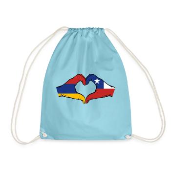 Arménie Chili Drapeau Mains Coeur Forme - Sac de sport léger - aqua - Devant