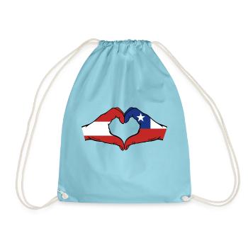 Autriche Chili Drapeau Mains Coeur Forme - Sac de sport léger - aqua - Devant