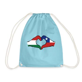 Hongrie Chili Drapeau Mains Coeur Forme - Sac de sport léger - aqua - Devant