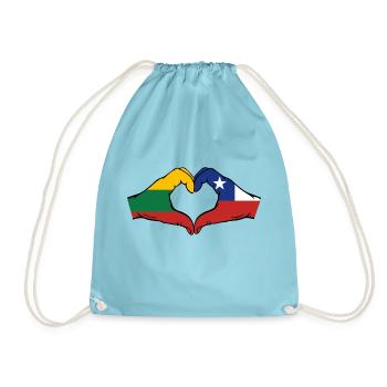 Lituanie Chili Drapeau Mains Coeur Forme - Sac de sport léger - aqua - Devant