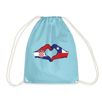 Croatie Chili Drapeau Mains Coeur Forme - Sac de sport léger - aqua - Devant