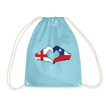 Angleterre Chili Drapeau Mains Coeur Forme - Sac de sport léger - aqua - Devant