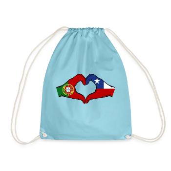 Portugal Chili Drapeau Mains Coeur Forme - Sac de sport léger - aqua - Devant
