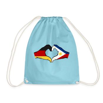 Deutschland Philippinen Flagge Hände Herzform - Turnbeutel - Aqua - Vorne