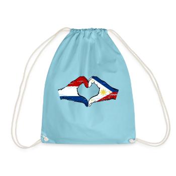 Hollande Philippines Drapeau Mains Coeur Forme Utilisé - Sac de sport léger - aqua - Devant