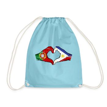Portugal Philippines drapeau mains forme coeur utilisé - Sac de sport léger - aqua - Devant