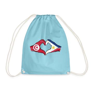 Tunisie Philippines Drapeau Mains Coeur Forme Utilisé - Sac de sport léger - aqua - Devant
