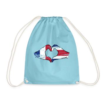 France Costa Rica drapeau mains forme coeur utilisé - Sac de sport léger - aqua - Devant