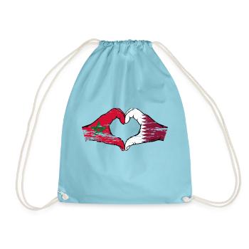 Aiguilles drapeau du Maroc Qatar forme de coeur utilisé - Sac de sport léger - aqua - Devant
