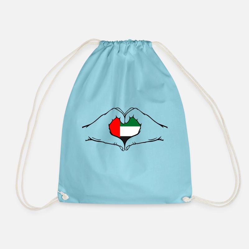Drapeau des Émirats arabes unis Coeur - Sac de sport léger - aqua