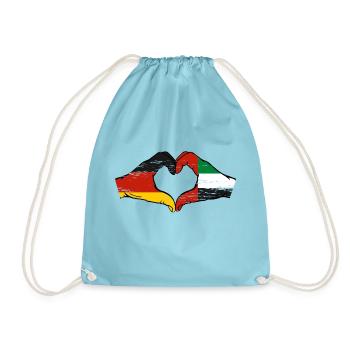 Germany United Arab Emirates Flag - Drawstring Bag - aqua - Front